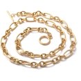 thumbnail image 1 of 1 collar de cadena Figaro con baño iónico (IP) de acero inoxidable 304, con cierre de palanca, dorado, 1 of 3