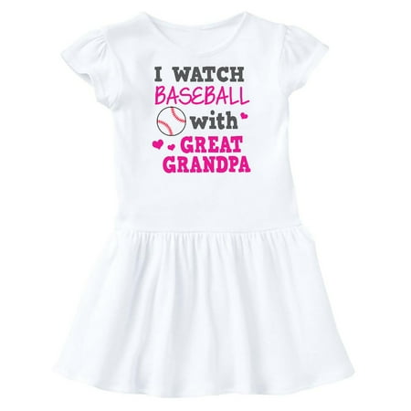 

Inktastic I Watch Baseball with My Great Grandpa Gift Toddler Girl Dress