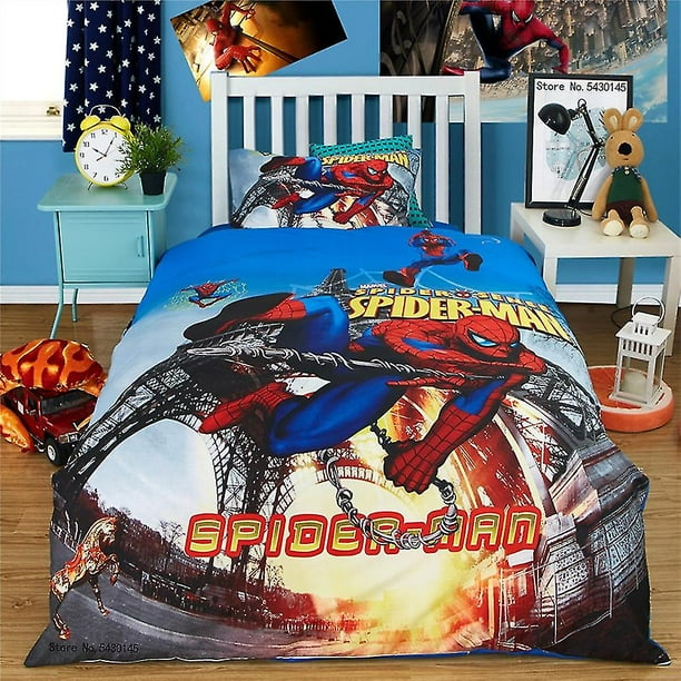 Cartoon Bedding Sets Duvet Cover Sets Spiderman Avengers Duvet Cover Pillowcase kids Boy Birthday Gift 1.0m 1.2m Bed WigslarHEFEI Walmart