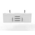 thumbnail image 3 of Amazon 60" White Wood Floating Vanity White Top and Chrome Trim, 3 of 10