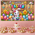 thumbnail image 5 of LUUFILx Easter Banner Easter Bunny Egg Decoration Background Hanging Door Banner for Easter Party Home Patio Door Decoration, 5 of 7