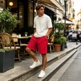 thumbnail image 4 of Resicozy Mens Athletic Shorts Quick Dry Elastic Waist Gym Workout Lightweight Stretch Shorts with Pockets Red M, 4 of 6