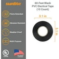 thumbnail image 2 of Sunlite PVC Electrical Tape, 10 Pack, Black, UL Listed, 2 of 5