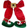 thumbnail image 1 of Pie de Elfo Colgante Árbol de Navidad Lazo Botas de Elfo Colgante Diseño de Ambiente de Hotel para Escenas de Fiesta de Año Nuevo Arreglo-Rojo y Verde, 1 of 5