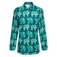 thumbnail image 4 of Teal Floral Elephant Blouse Paisley Animal Print Street Style Loose Blouses Long-Sleeve Cute Shirt Graphic Tops Big Size 2XL 3XL, 4 of 7