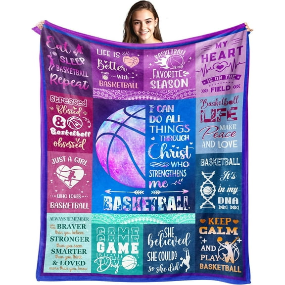 Soccer Blanket Gifts for Girls Soccer Accessories Birthday Gifts Bedroom Decor Throw Blanket 50"x40"