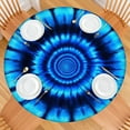 thumbnail image 2 of Blue Tie Dye Spiral Pattern Round Fitted Tablecloth with Elastic Edge,Dining Table Cover Waterproof,Outdoor Round Tablecloth for Camping,Dining,Indoor and Outdoor, 2 of 7