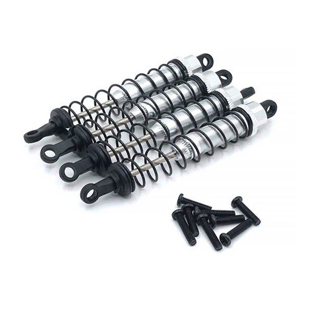 CARS ABSOBBRADOR DE CHROCK actualizado Reemplazo de piezas de reemplazo ajustable Reemplazo del kit de modificación para WLTOYS 12402-A A323 12409 1/12 RC Silver 4 PCS Inevent FN010145-05B