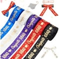 thumbnail image 1 of 5 rollos de cinta de graduación de 1 pulgada, 2025. Cintas de felicitación para graduados. Cinta impresa con estampado dorado. Cintas de poliéster grosgrain para manualidades., 1 of 6