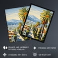 thumbnail image 3 of Sunset Strip Los Angeles California Artwork Blue Orange Green Palm Tree Street Cityscape Large Wall Art Poster Print Thick Paper 18X24 Inch, 3 of 5