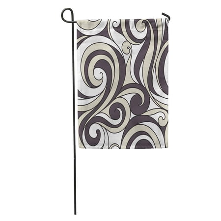 SIDONKU Pattern Modern Floral Endless Abstract Fancy Ornate Scrolls and Leaves Garden Flag Decorative Flag House Banner 28x40 inch