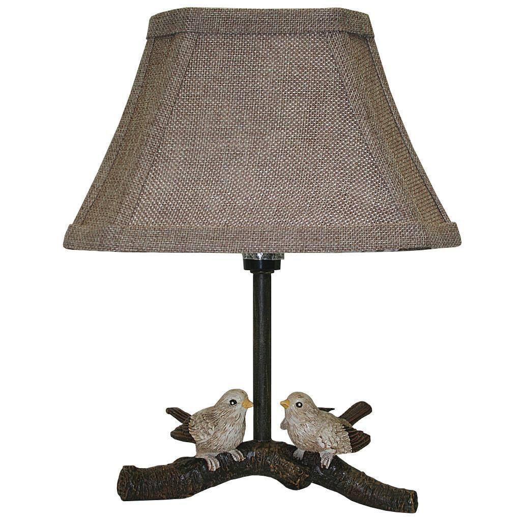 AHS Lighting 06106 1 Light 12" Birds On Branch Table Lamp with Shade (L2550BNUP1)