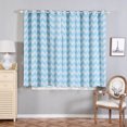 thumbnail image 3 of Efavormart 2 Panels White/Blue Polyester Chevron Design Thermal Insulated Blackout Room Darkening Grommet Top Curtain 52"x64", 3 of 9