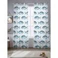 thumbnail image 3 of Ocean Fishes Sheer Curtains 84 Inches Long 2 Panels Set, Window Sheer Curtains for Living Room/Bedroom, Summer Watercolor Coastal Marine Animals Light Filtering Rod Pocket Curtain 52''x84''x2, 3 of 8