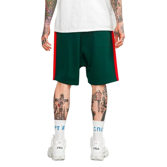 Ma Croix Men's Elastic Waist Stripe Track Shorts with Casual Drawstring