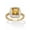 Yellow Citrine, variant on Genuine Cushion-Cut Gemstone and Diamond Accent Pave-Style Halo Ring in Yellow Gold-Plated Sterling Silver
