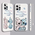 thumbnail image 2 of Funda de Anime Stitch Baby para Apple iPhone 15 14 13 12 Mini 11 Pro XS MAX XR X 8 7 6S SE Plus Liquid Left Rope Phone Cover, 2 of 5