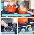 thumbnail image 5 of JoyStone 42PCS Kids Kitchen Playset,Play Kitchen Toy with Realistic Lights & Sounds,Pretend Steam,Play Sink & Oven,Color Changing Play Food & Other Kitchen Accessories Set for Toddlers,Blue, 5 of 11