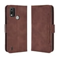 thumbnail image 1 of Case for Nokia C21 Plus Cover Adjustable Detachable Card Holder Magnetic closure Leather Wallet Case - Brown, 1 of 5