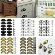 Cup Pull Shell Handles Half Moon Kitchen Cupboard Cabinet Door Drawer Knobs 12 Pcs Set with Screws Iron Construction Multiple Finishes Available Easy Installation for Home Improvement