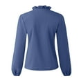 thumbnail image 6 of GigrtiJin Womens Fall Trendy Shirts Long Sleeves Solid Color Fashion Ruffle Tops Ladies V Neck Casual Loose Blouses, 6 of 6