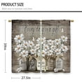 thumbnail image 2 of Farmhouse Floral Kitchen Curtains Daisy Rustic Vintage Flower Inspirational Small Short Cafe Window Curtains Wooden Country Quotes Bathroom Tier Window Treatment Drapes (27.5x39 Inch), 2 of 6