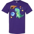 thumbnail image 3 of Inktastic Tyrannosaurus Rex Vs. Meteor Fun Space Dinosaur T-Shirt, 3 of 5