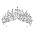 thumbnail image 4 of Tiara de boda, tocado nupcial, corona de regalo, diadema elegante, diadema con corona, diadema para banquete nocturno, fiesta de graduación para mujer Estilo B Plata, 4 of 7