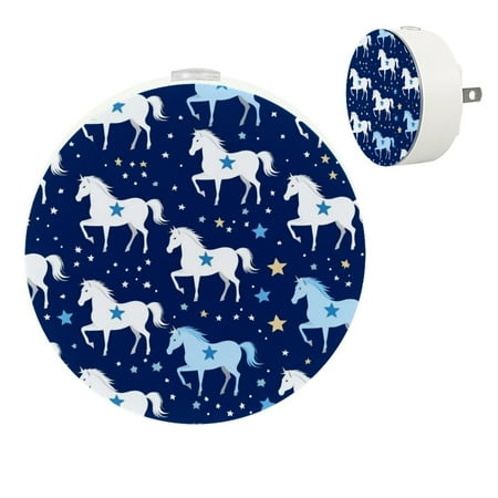 

Blue Star Horse Automatic night lights plug into wall Dusk to Dawn Sensor Nightlights for Kids & Adults for Bathroom Hallway