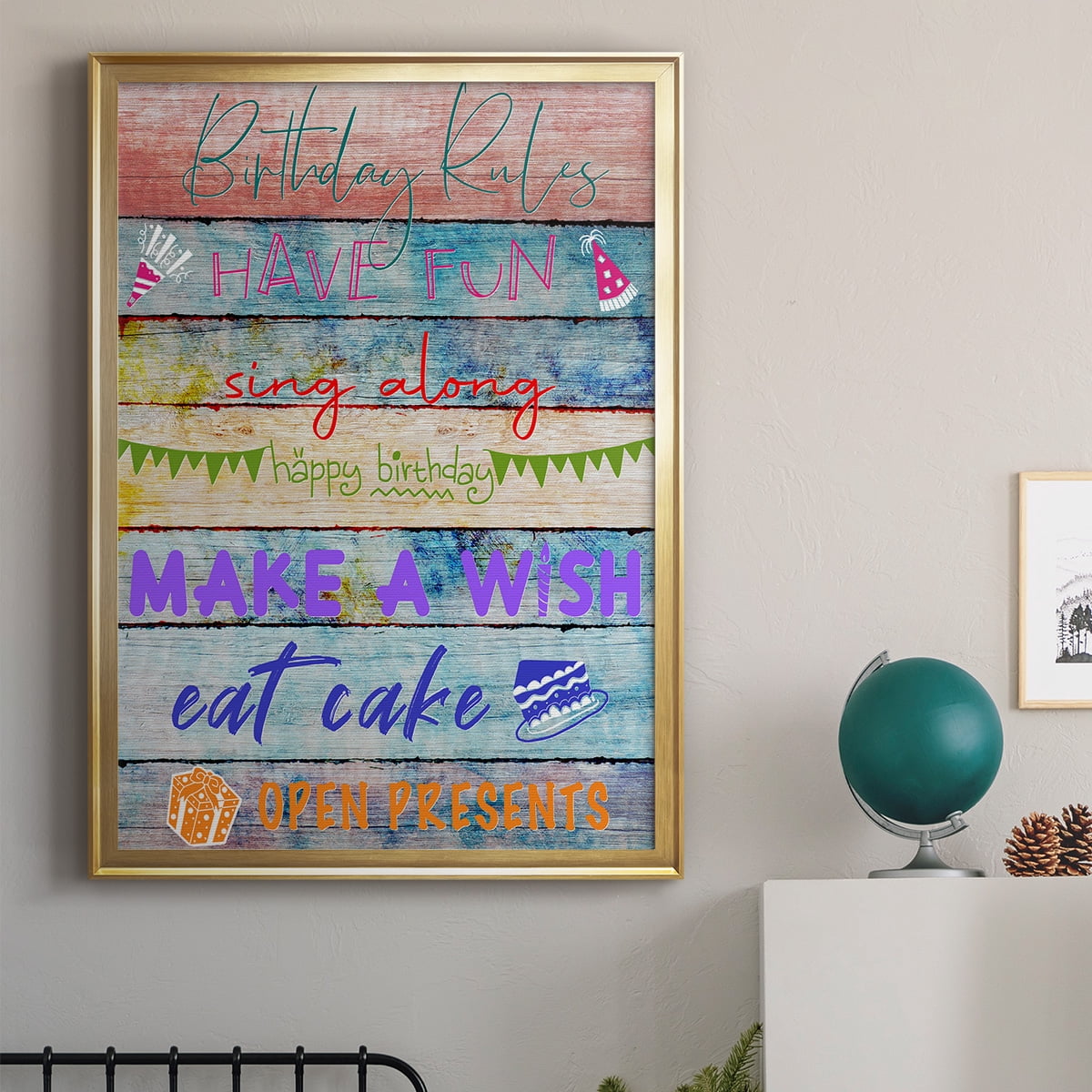 Birthday Rules Premium Framed Print - Ready to Hang