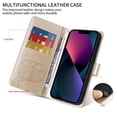 thumbnail image 4 of For Google Pixel 9a 6.3 inch Embossed Butterfly Flowers With Card Slots And A Cash Compartment Shockproof Kickstand Flip Leather Phone Case For Women,Gold,For Google Pixel 9a, 4 of 8