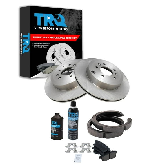 TRQ Rear Brake Pad & Rotor Kit BKA38404 Fits Select 2007-2012 Mazda CX-9