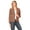 Mocha, variant on Women's Plus Solid Casual Office Work Long Sleeve Open Front Blazer Jacket