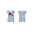 thumbnail image 2 of BemeyourBBs Newborn Baby Boy Girl 4th of July Outfit Summer Clothes Infant Baby Patriot Independent Day Clothes Waffled Stripes Romper Short Sleeve American Flag Embroidery Jumpsuit Bodysuit Playsuit, 2 of 9