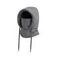 thumbnail image 1 of Pasamontañas de esquí con capucha, calentador de cuello, gorro de forro polar, térmico, poliéster, transpirable, resistente al viento adultos de color gris oscuro, 1 of 9