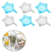 Silicone Stretch Lids Cover Small 6pcs Silicone Can Covers Food Safe Storage Lids for Bowls Jars Cups 2.6 inch