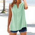thumbnail image 2 of Breathable Linen Blend Shirt for Women Airy Summer Office Top with Collar Detail Mint Green XXXXXL, 2 of 9