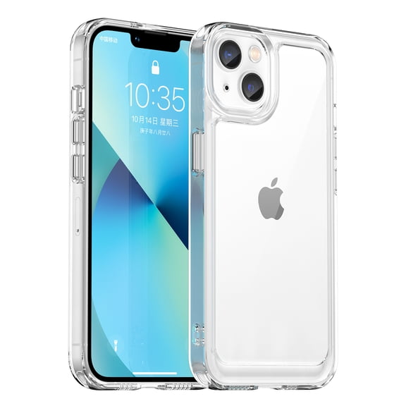 Dteck for iPhone 13 Case, Slim Lightweight Anti-Scratch Clear Back Shockproof Hard Bumper Transparent Cover for Apple iPhone 13 6.1" 2021, Clear