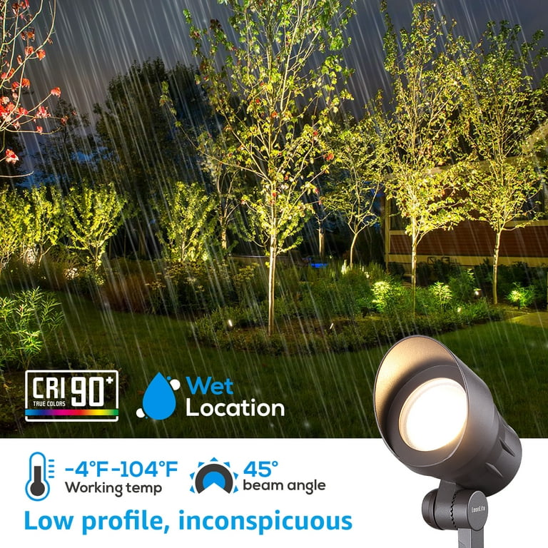 Lumina Lighting Lumina Low Voltage Landscape Lights Cast-Aluminum Waterproof Outdoor Spotlights for Walls Trees Flags Decorative Light with Warm White