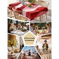 thumbnail image 5 of Red Striped Table Cloth, Modern Gradient Geometric Ripple Stripes Waterproof Tablecloth for Rectangle Tables, Reusable Washable Fabric Table Cover for Restaurant Kitchen Dining Tables 60"x102", 5 of 6