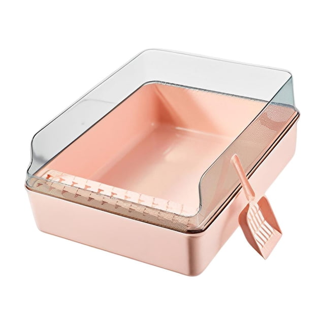 Caja de Arena para Gatos perfecl Entrada Abierta Lados Altos Rosa