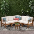 thumbnail image 2 of Home Perla Acacia 5 Piece Patio Sectional Sofa, 2 of 5