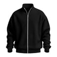 thumbnail image 6 of Eiyaclvo Zip Up Sweatshirt for Men No Hood Waffle Knit Jacket Full Zip Stand Collar Long Sleeve Fall Sweatshirt Jackets L, 6 of 7