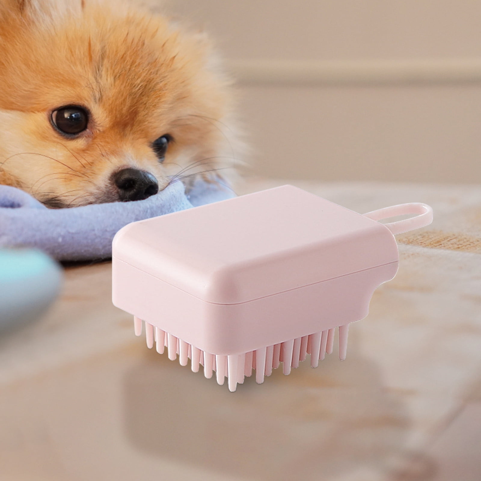 Feiboyy Dog Bath Brush Rubber Dog Shampoo Grooming Brush Silicone Dog