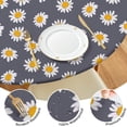 thumbnail image 4 of Gray Daisy Flower Pattern Round Fitted Tablecloth with Elastic Edge,Dining Table Cover Waterproof,Outdoor Round Tablecloth for Camping,Dining,Indoor and Outdoor, 4 of 7
