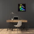 thumbnail image 3 of Stephen Chambers 15x15 Black Modern Wood Framed Wall Art Titled - Unreal Neon Peacock, 3 of 6