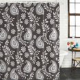 thumbnail image 2 of Grey Paisley Shower Curtain, Waterproof Shower Curtains for Bathroom, Ethnic Vintage Floral Botanical Abstract Washable Fabric Bathtub Curtain Set Bath Decor with 12 Hooks Stall 36"x72", 2 of 8