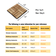 thumbnail image 6 of GZXS Acacia Wood Outdoor Deck Tiles Set of 10, Waterproof Interlocking Patio Flooring, 12" Square Hardwood Decking for Balcony, Poolside, Garden, Quick DIY Installation (Yellow), 6 of 8