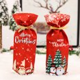 thumbnail image 2 of ER Juego de botellas de vino de muñeca pintada con impresión creativa, decoraciones navideñas, juego de champán, 2 uds. Rojo Verde, 2 of 5