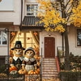 thumbnail image 4 of 1pc, 2D flat polyester garden flag with Thanksgiving clothing and pumpkin cat, country-themed double-sided print, 18x12 inches, perfect for indoor/outdoor home, yard, lawn, porch decoration, Thanksgi, 4 of 6